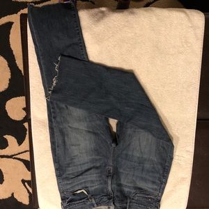 NYDJ Marilyn Ankle Jeans fringe bottom size 18.